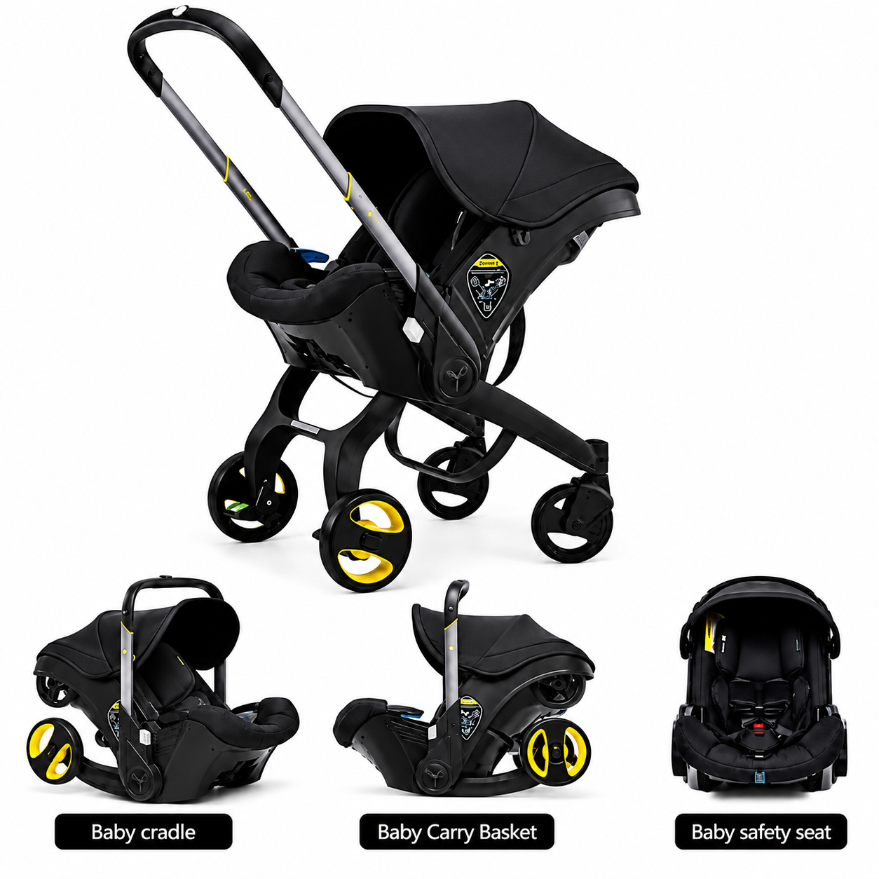 3-in-1 Baby Stroller – Car Seat, Carrier & Stroller - Khaki