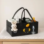 Multifunctional Baby Diaper Caddy Organizer – Black