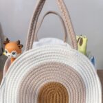 Multifunctional Diaper Caddy Organizer – Rainbow Coiled Rope