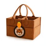 Multifunctional Baby Diaper Caddy Organizer – Brown Lion & Carrot